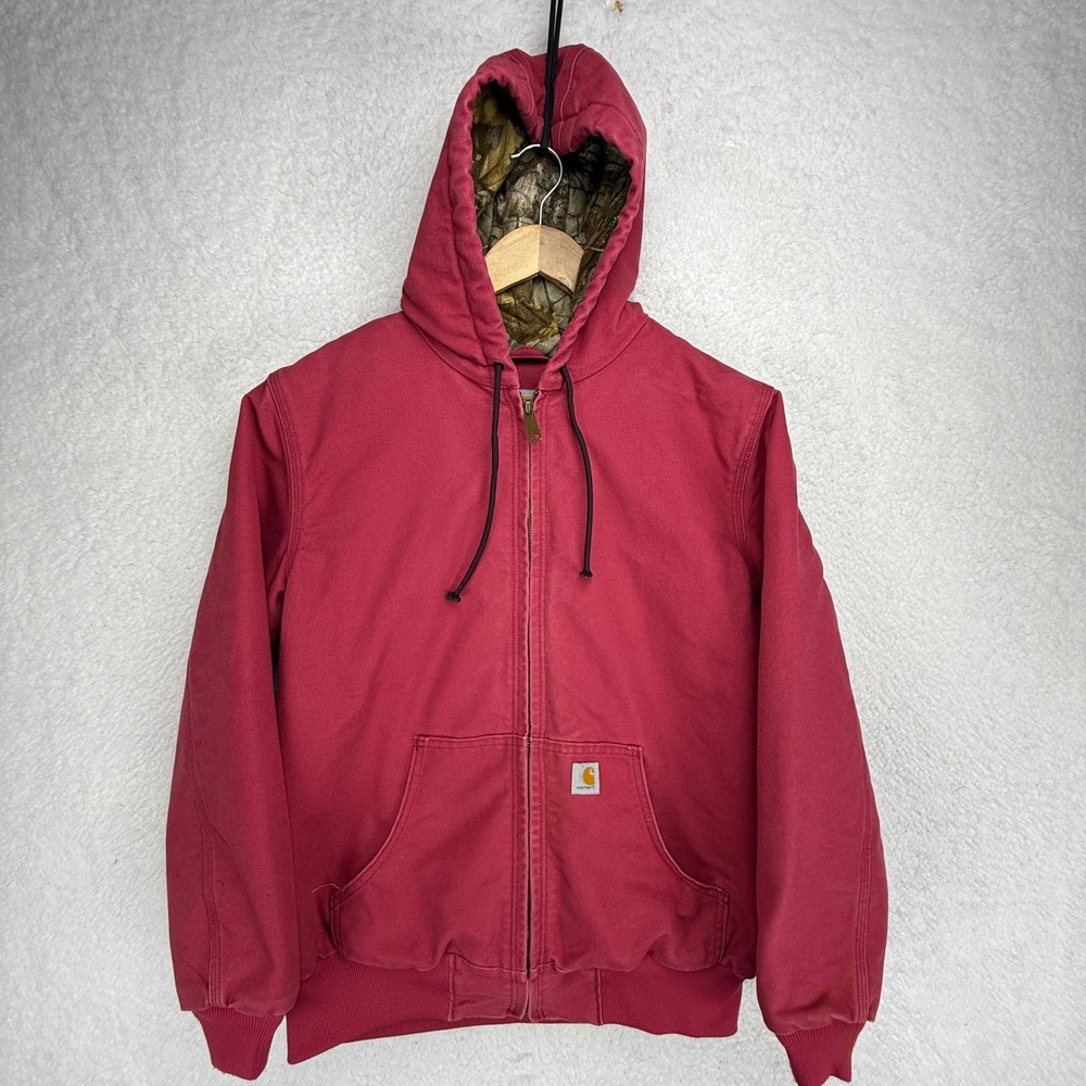 Carhartt Active Jacket Quilted Camo Lining Womens Medium 101732 624 Crab Apple